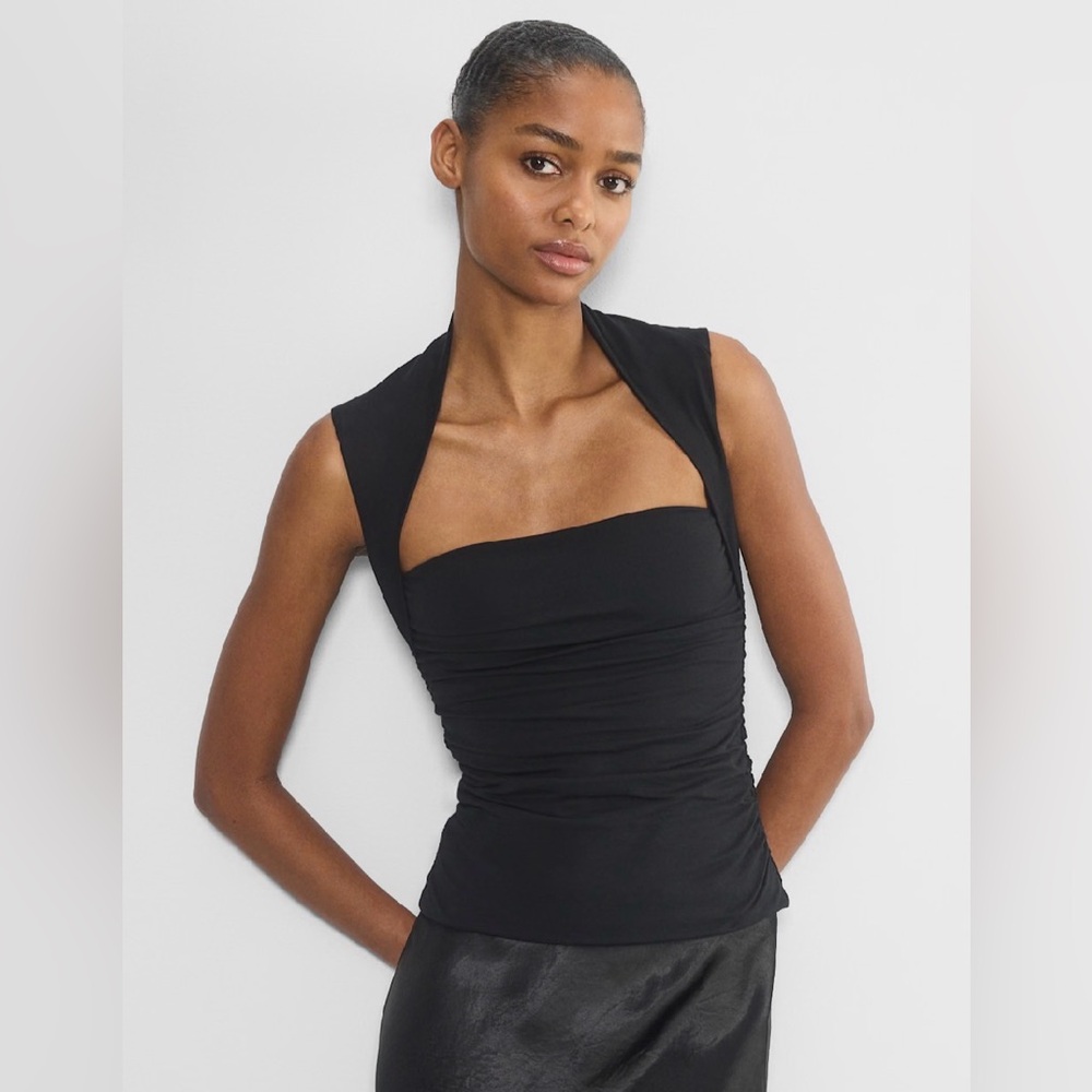 Aritzia Casual Contour Flourish Tank Top Black